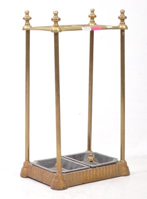 Lot 747 - EARLY 20TH CENTURY BRASS SECTIONAL UMBRELLA / STICK STAND
