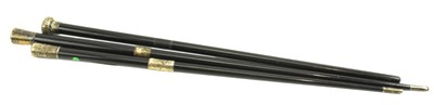 Lot 83 - COLLECTION OF THREE HALLMARKED SILVER MOUNTED SWAGGER STICKS