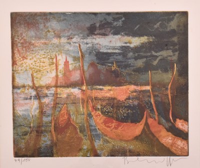 Lot 144 - BERNHARD VOGEL (B. 1961) - UNTITLED VENICE COLOUR ETCHING