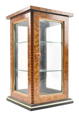 Lot 544 - RETRO CIRCA 1980S BIRDS EYE MAPLE TABLE TOP DISPLAY CABINET