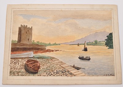 Lot 494 - ORIGINAL WATERCOLOUR - LOUTH CASTLE CARLINGFORD