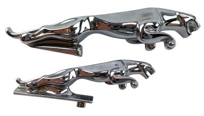 Lot 41 - TWO CAST METAL AND CHROME-PLATED JAGUAR CAR MASCOTS