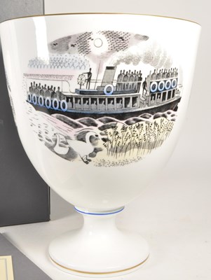 Lot 195 - ERIC RAVILIOUS FOR WEDGWOOD - THE BOAT RACE REISSUE VASE