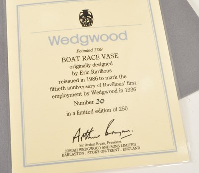 Lot 195 - ERIC RAVILIOUS FOR WEDGWOOD - THE BOAT RACE REISSUE VASE