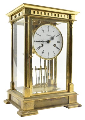 Lot 623 - ANGELUS - A 2OTH CENTURY REPRODUCTION BRASS MANTEL CLOCK