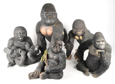 Lot 335 - COLLECTION OF RESIN GORILLA FIGURINES