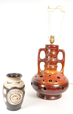 Lot 441 - VINTAGE POTTERY LAMP BASE & GERMAN