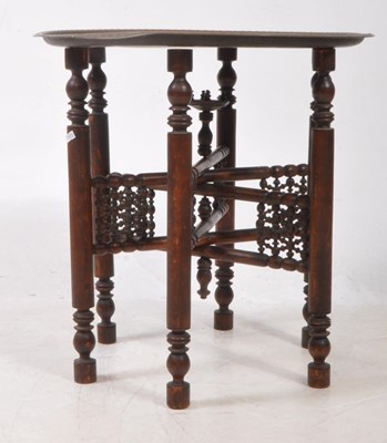 Lot 772 - 20TH CENTURY INDIAN BRASS BENARES FOLDING OCCASIONAL TABLE