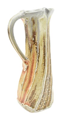 Lot 31 - RUTHANNE TUDBALL (B. 1948) - TALL SODA GLAZED STONEWARE JUG