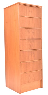 Lot 554 - MID CENTURY TEAK UPRIGHT PEDESTAL CHEST OF DRAWERS