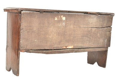 Lot 400 - SMALL 17TH CENTURY CARVED OAK PLANK COFFER