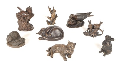 Lot 203 - COLLECTION OF 20TH CENTURY BRONZED RESIN ANIMAL FIGURES