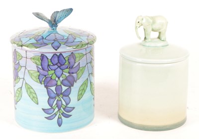Lot 437 - DENNIS CHINA WORKS - TWO 21ST CENTURY EARTHENWARE LIDDED POTS