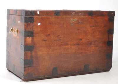 Lot 680 - EARLY 19TH CENTURY CAST IRON BOUND STEAMER TRAVEL TRUNK