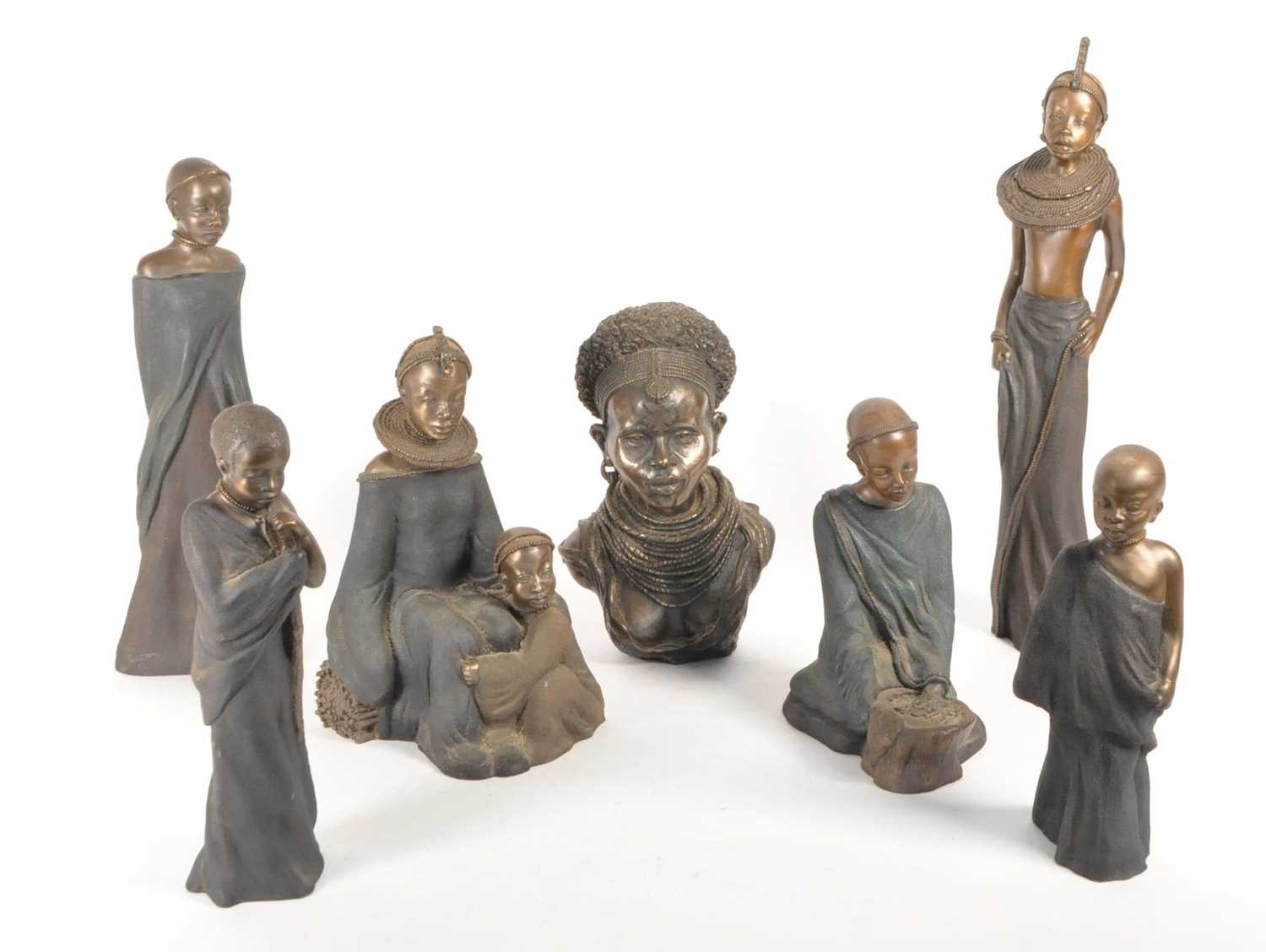 Lot 337 - STACY BAYNE KENYAN MAASAI TRIBE FIGURINES