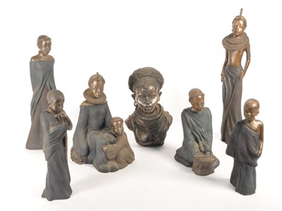 Lot 337 - STACY BAYNE KENYAN MAASAI TRIBE FIGURINES