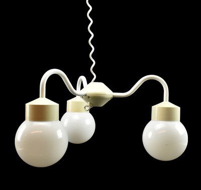 Lot 633 - HKH - VINTAGE MID CENTURY 'PARASOLLAMP' THREE BRANCH CHANDELIER CEILING LIGHT