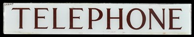 Lot 3 - MID CENTURY GLASS TELEPHONE ADVERTISING SIGN