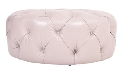 Lot 374 - BRITISH CONTEMPORARY DESIGN GREY LEATHERETTE BUTTONED POUFFE