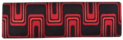 Lot 569 - RETRO MID-CENTURY 1960S GEOMETRIC WOOL PILE RUNNER RUG