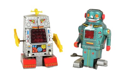 Lot 508 - TINPLATE TOYS - X2 VINTAGE 1960s JAPANESE NOGUCHI ROBOTS