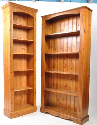 Lot 675 - 20TH CENTURY COUNTRY PINE FREE STANDING BOOKCASES