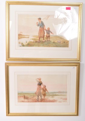 Lot 650 - A POISSON 19TH CENTURY RETURN OF THE FISHERMAN, SIGNED