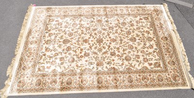 Lot 630 - VINTAGE BELUCHI SILK & WOOL CARPET FLOOR RUG
