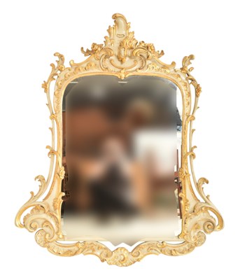 Lot 410 - 18TH CENTURY FRENCH ROCOCO GILT HIGHLIGHTED PARCEL MIRROR