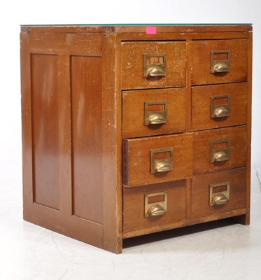 Lot 763 - VINTAGE MID CENTURY EIGHT DRAWER PEDESTAL INDEX CABINET