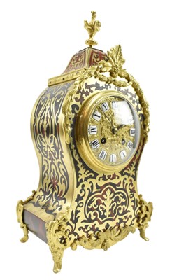 Lot 30 - 19TH CENTURY FRENCH BRASS & BOULLE WORK MANTEL CLOCK