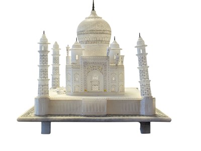 Lot 287 - HAND CARVED TAJ MAHAL ALABASTER SCULPTURE