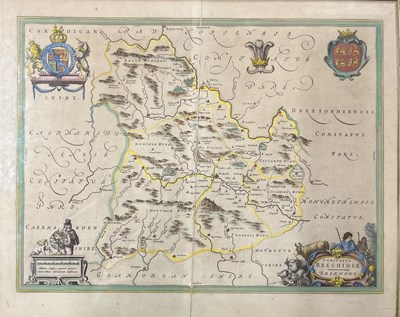 Lot 473 - JOAN BLAEU - COMITATUS BRECHINIAE, BREKNOKE FRAMED MAP