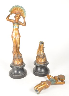 Lot 225 - PAIR OF 20TH CENTURY ART DECO STYLE GILT PAINTED SPELTER FIGURES