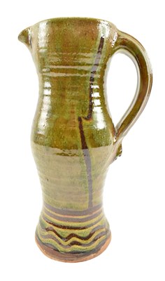 Lot 15 - CLIVE BOWEN (B. 1943) - MEDIAEVAL RANGE - STUDIO POTTERY EWER JUG