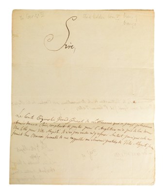 Lot 6 - HISTORY - WILLIAM V PRINCE OF ORANGE LETTER TO GEORGE III