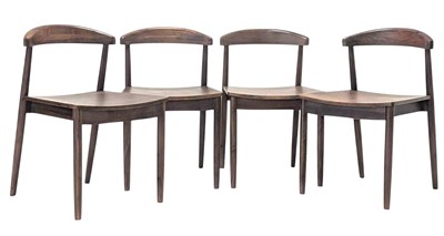 Lot 82 - GALB - MATCHING SET OF FOUR MODERN HIGH-END DESIGNER WALNUT CHAIRS