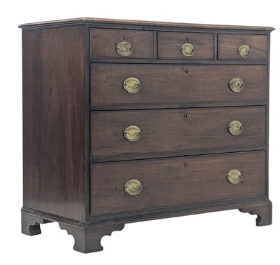 Lot 262 - LATE 18TH CENTURY GEORGE III MAHOGANY CHEST OF DRAWERS