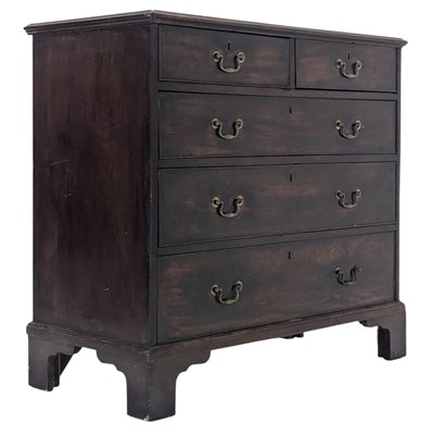Lot 319 - 19TH CENTURY GEORGE III MAHOGANY CHEST OF DRAWERS