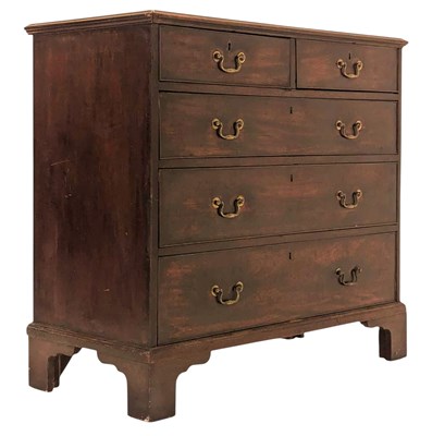 Lot 319 - 19TH CENTURY GEORGE III MAHOGANY CHEST OF DRAWERS