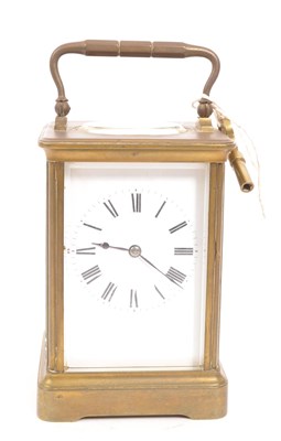 Lot 436 - EARLY 20TH CENTURY BRASS CARRIAGE MANTEL CLOCK