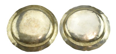 Lot 10 - PAIR OF 18TH CENTURY SPANISH COLONIAL SILVER CHARGERS