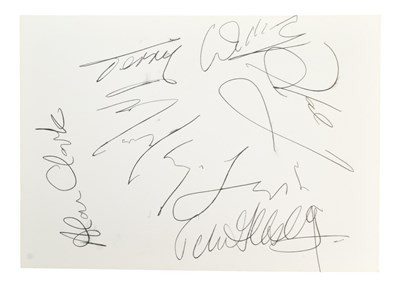 Lot 65 - MUSIC - DIRE STRAITS - AUTOGRAPHS ON WHITE CARD