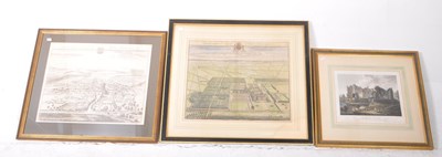 Lot 718 - THREE 18TH CENTURY FRAMED ENGRAVINGS