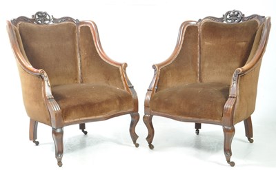 Lot 792 - PAIR OF VICTORIAN 19TH CENTURY ARMCHAIRS