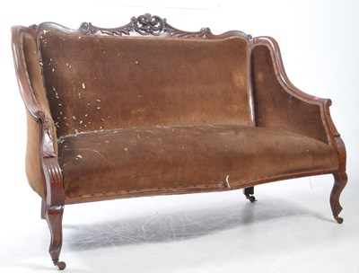 Lot 790 - VICTORIAN 19TH CENTURY CARVED MAHOGANY TWO SEATER SOFA