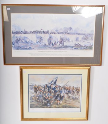 Lot 717 - TWO 20TH CENTURY ENGLISH BATTLE RELATED PRINTS SIGNED BY ARTISTS