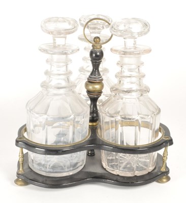 Lot 55 - 19TH CENTURY VICTORIAN GLASS DECANTER SET