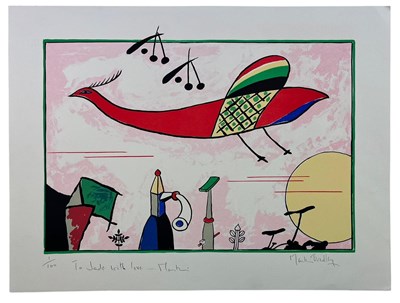 Lot 128 - MARTIN BRADLEY (1931-2023) - UNTITLED LITHOGRAPH WITH PLANE