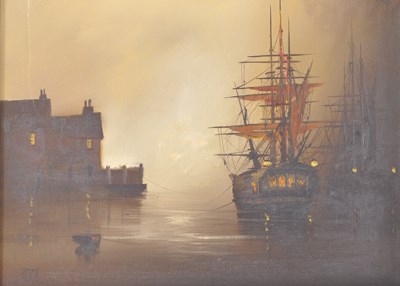 Lot 159 - BARRY HILTON (B. 1941) - UNTITLED MARITIME SCENE